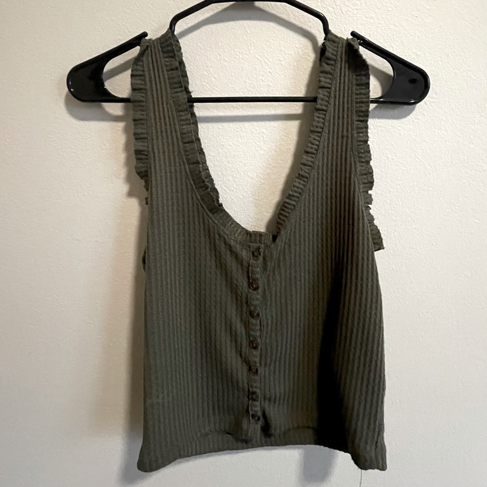 Waffle knit tank top